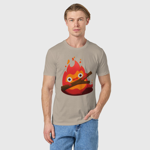 Мужская футболка хлопок Calcifer, цвет миндальный - фото 3