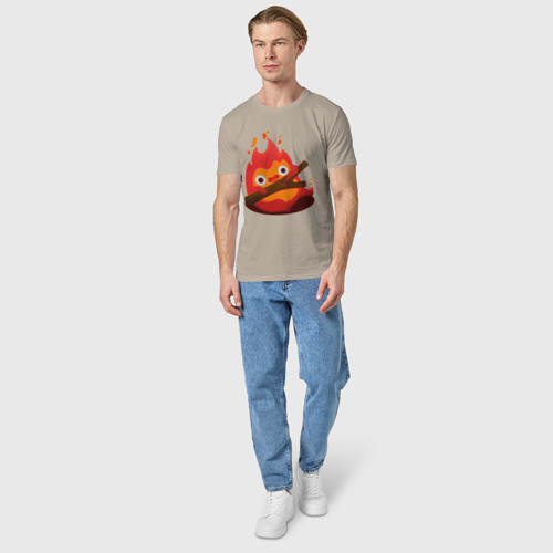 Мужская футболка хлопок Calcifer, цвет миндальный - фото 5