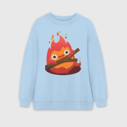 Женский свитшот oversize без начеса хлопок Calcifer