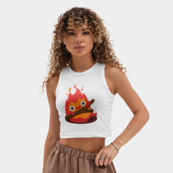 Женская укороченная майка-топ хлопок Calcifer - фото 2