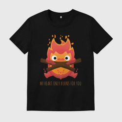 Мужская футболка хлопок My heart burns