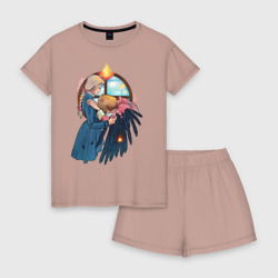 Женская пижама с шортиками хлопок Хаул и Софи