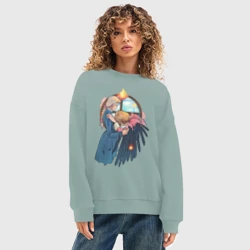 Женский свитшот oversize без начеса хлопок Хаул и Софи - фото 2