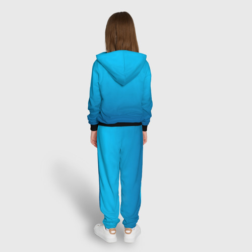 Детский 3D костюм с принтом Zima blue, вид сзади #2