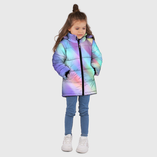 Зимняя куртка для девочек 3D Градиент, цвет черный - фото 5