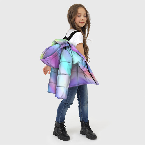 Зимняя куртка для девочек 3D Градиент, цвет черный - фото 6