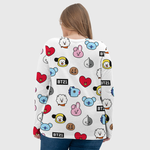 Женский лонгслив 3D BTS БТС bangtan boys BT21, цвет 3D печать - фото 7