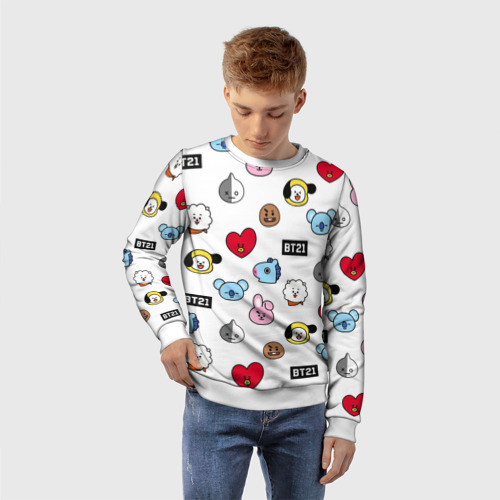 Детский свитшот 3D BTS БТС bangtan boys BT21, цвет 3D печать - фото 3