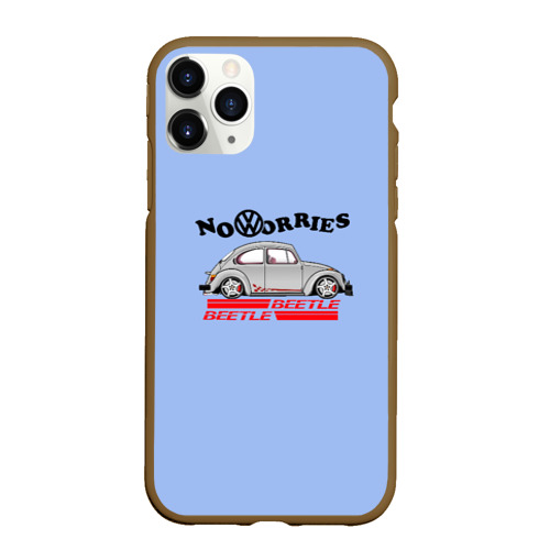 Чехол для iPhone 11 Pro Max матовый Volkswagen Beetle, цвет коричневый