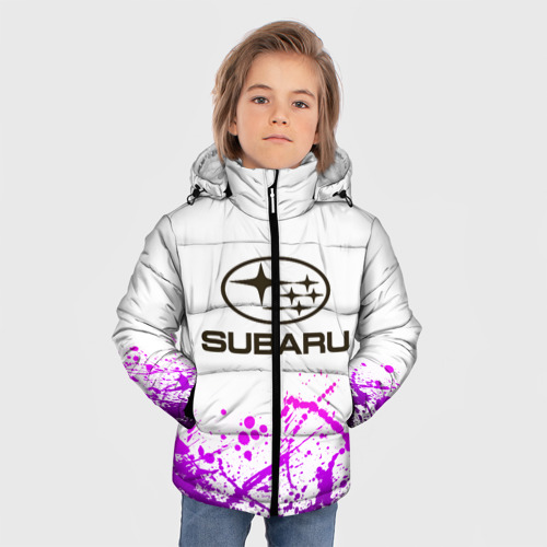 Зимняя куртка для мальчиков 3D Subaru, цвет черный - фото 3