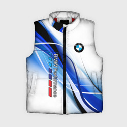 Женский жилет утепленный 3D BMW волны - blue-white