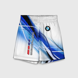 Детские спортивные шорты 3D BMW волны - blue-white
