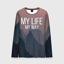 Мужской лонгслив 3D My Life My Way