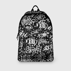 Рюкзак с принтом Graffiti для любого человека, вид спереди №3. Цвет основы: белый
