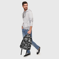 Рюкзак с принтом Graffiti для любого человека, вид спереди №5. Цвет основы: белый