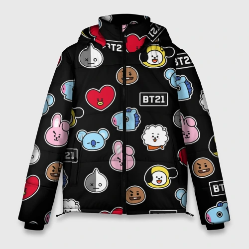 Мужская зимняя куртка 3D BT21 BTS БТС bangtan boys