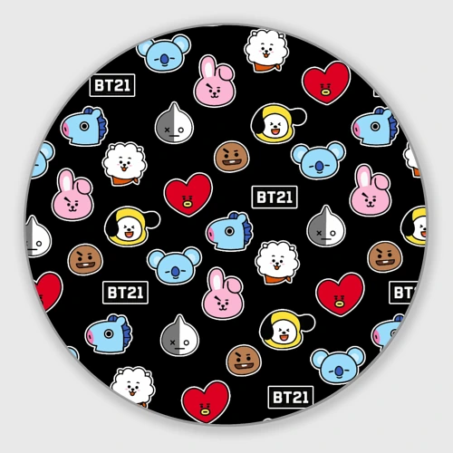 Круглый коврик для мышки BT21 BTS БТС bangtan boys