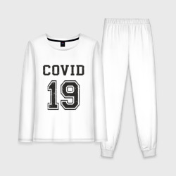 Женская пижама с лонгсливом хлопок Covid 19