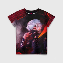 Детская футболка 3D Ken Kaneki красные жала