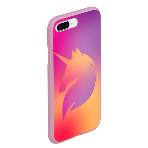Чехол для iPhone 7Plus/8 Plus матовый Unicorn gradient, цвет розовый - фото 3