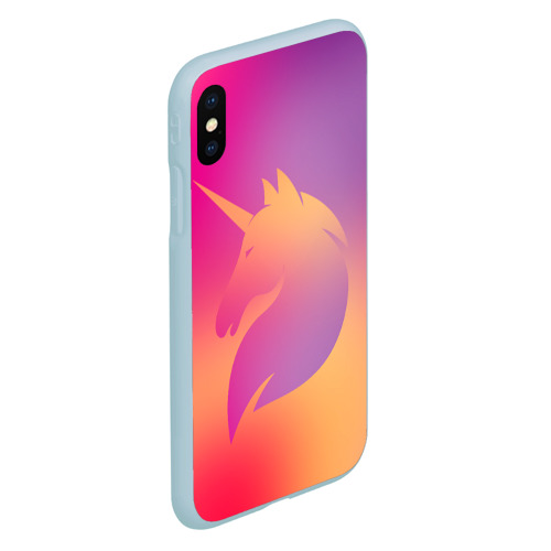 Чехол для iPhone XS Max матовый Unicorn gradient, цвет голубой - фото 3