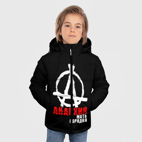 Зимняя куртка для мальчиков 3D Анархия мать порядка, цвет черный - фото 3