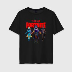 Женская футболка хлопок Oversize Travis Scott+Fortnite
