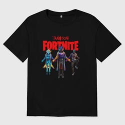 Женская футболка хлопок Oversize Travis Scott+Fortnite