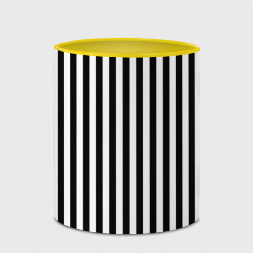 Кружка с полной запечаткой Пикси полосы, цвет белый + желтый - фото 4