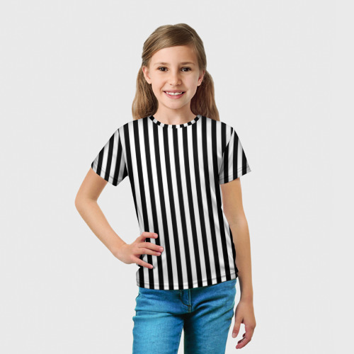 Детская футболка 3D с принтом Пикси полосы, вид сбоку #3