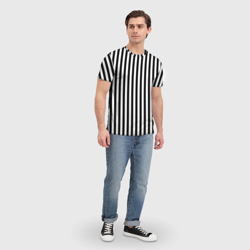 Мужская футболка 3D с принтом Пикси полосы, вид сбоку #3