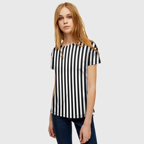 Женская футболка 3D с принтом Пикси полосы, фото на моделе #1