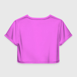 Топик (короткая футболка или блузка, не доходящая до середины живота) с принтом Barbie для женщины, вид сзади №1. Цвет основы: белый