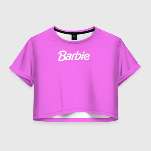 Женская футболка Crop-top 3D Barbie, цвет 3D печать