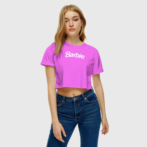 Женская футболка Crop-top 3D Barbie, цвет 3D печать - фото 3