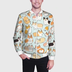 Мужской бомбер 3D Милые корги - фото 2