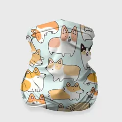 Бандана-труба 3D Милые корги