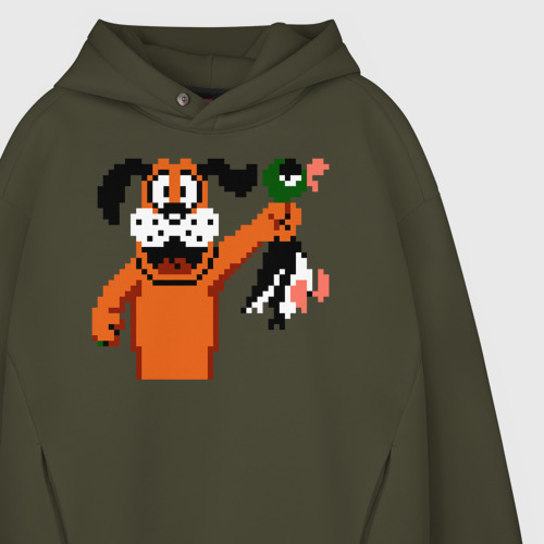 Мужское худи Oversize хлопок Duck Hunt, цвет хаки - фото 4