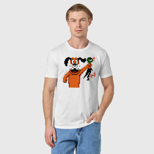 Мужская футболка хлопок Duck Hunt, цвет белый - фото 3