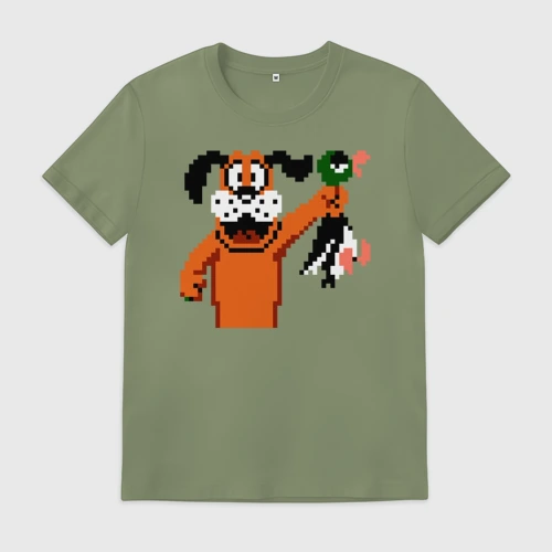 Мужская футболка хлопок с принтом Duck Hunt, вид спереди #2