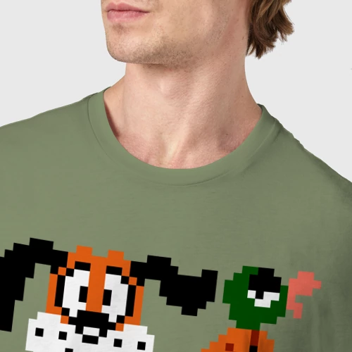 Мужская футболка хлопок с принтом Duck Hunt, фото #4