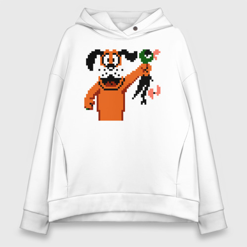 Женское худи Oversize хлопок Duck Hunt, цвет белый