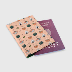 Обложка для паспорта матовая кожа Суши - фото 2
