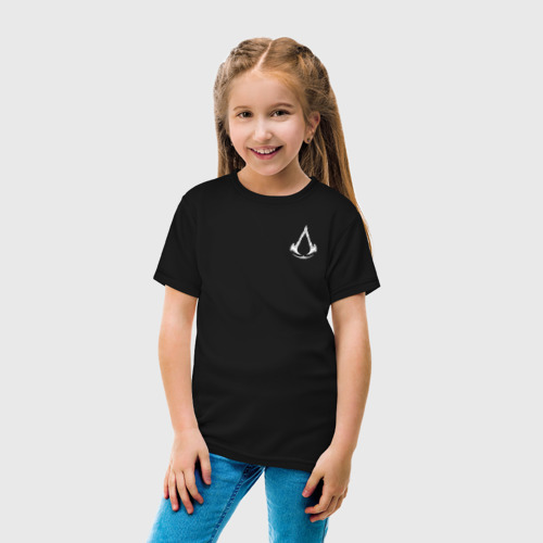 Детская футболка хлопок с принтом ASSASSIN`S CREED VALHALLA | АССАСИН С КРИД (Z), вид сбоку #3
