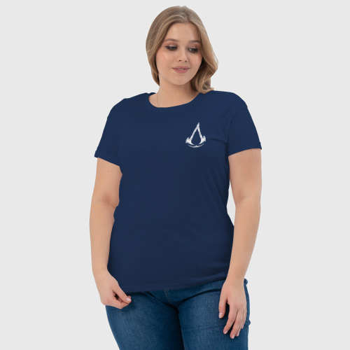 Женская футболка хлопок Assassin`S Creed Valhalla ассасин С Крид, цвет темно-синий - фото 6