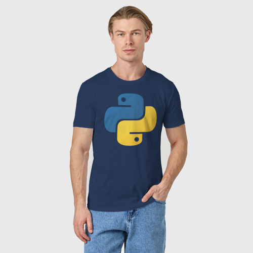 Мужская футболка хлопок Python, цвет темно-синий - фото 3