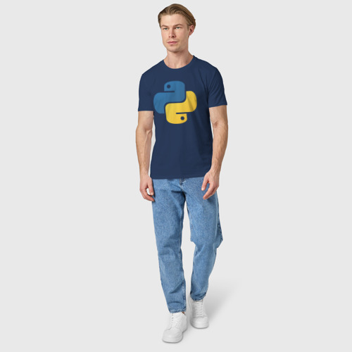 Мужская футболка хлопок Python, цвет темно-синий - фото 5