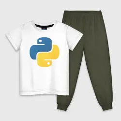 Детская пижама с белой футболкой Python