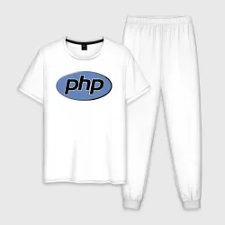 Мужская пижама с белой футболкой хлопок PHP