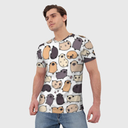 Мужская футболка 3D Милые мопсы - фото 2